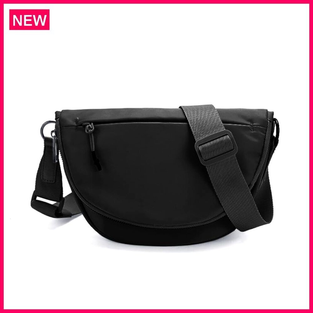 Medium Nylon Shoulder Bag Adjustable Strap Lightweight Foldable Crossbody